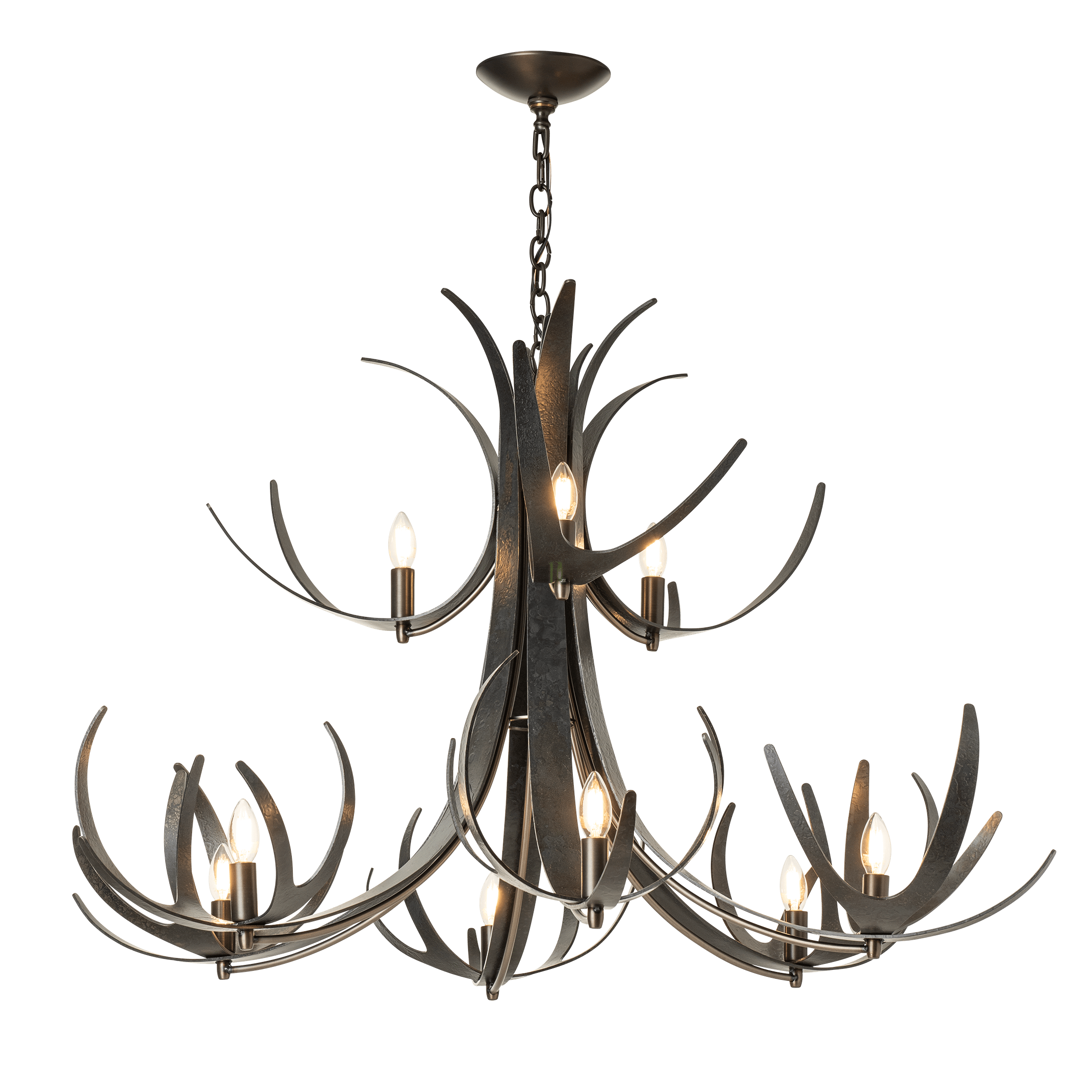 Caribou 9-Light Tiered Chandelier | by Hubbardton Forge | 101326