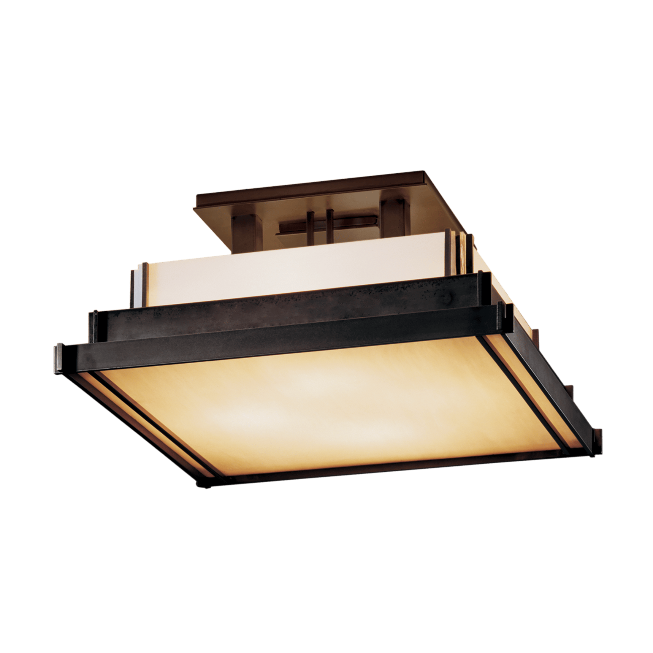 Small rectangular flush shop mount light