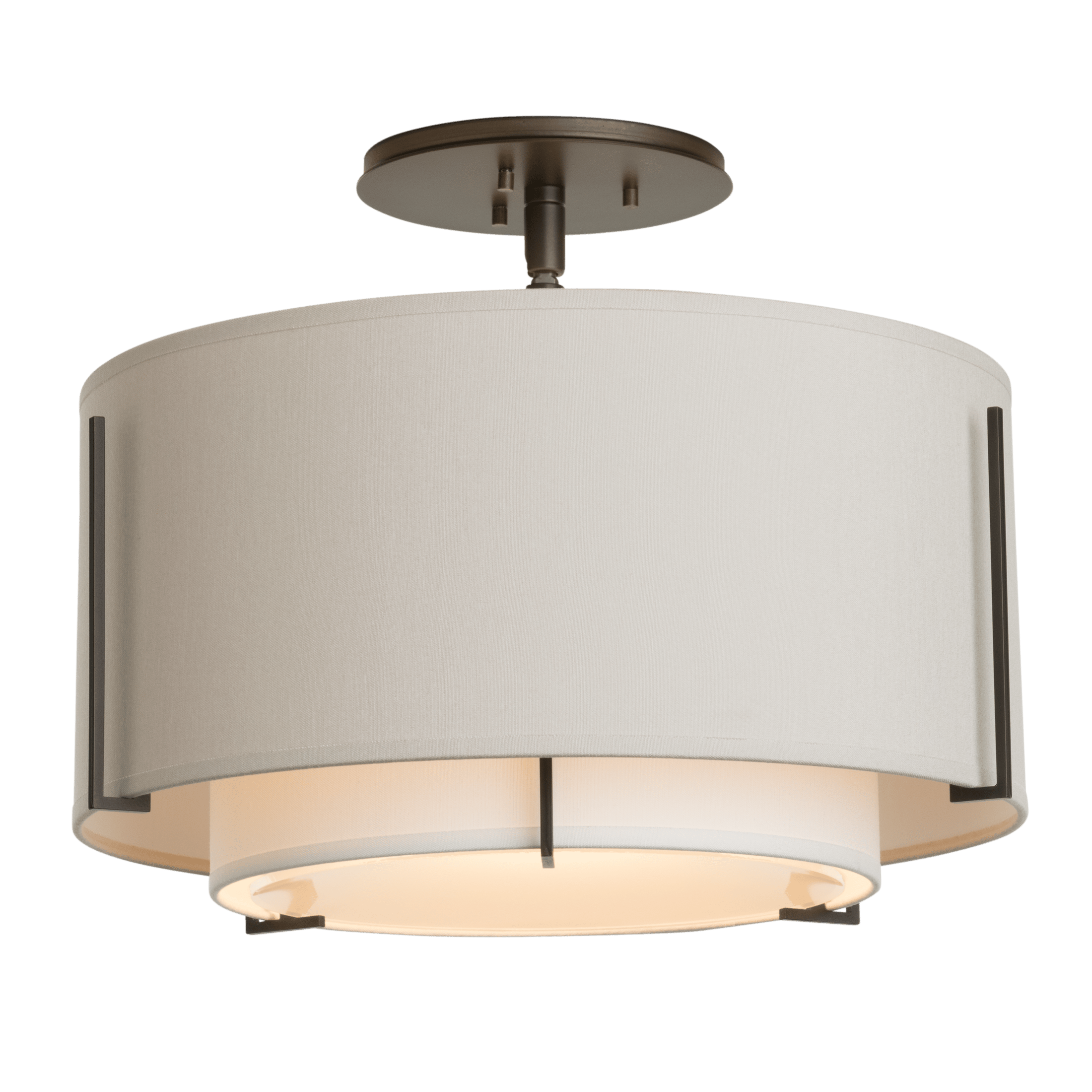 Exos Small Double Shade Semi-Flush | by Hubbardton Forge | 126501