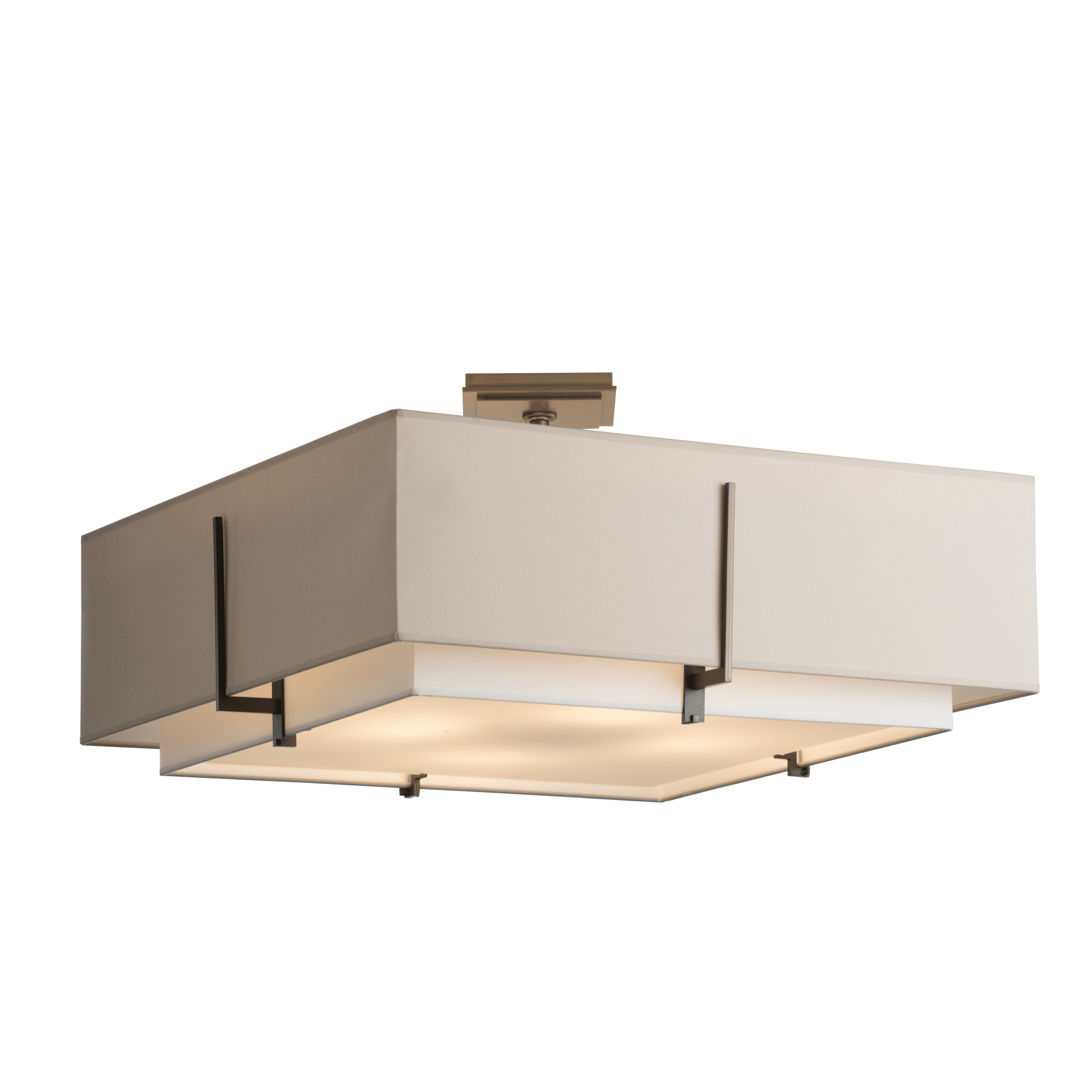 Exos Square Large Double Shade Semi-Flush | by Hubbardton Forge | 126513