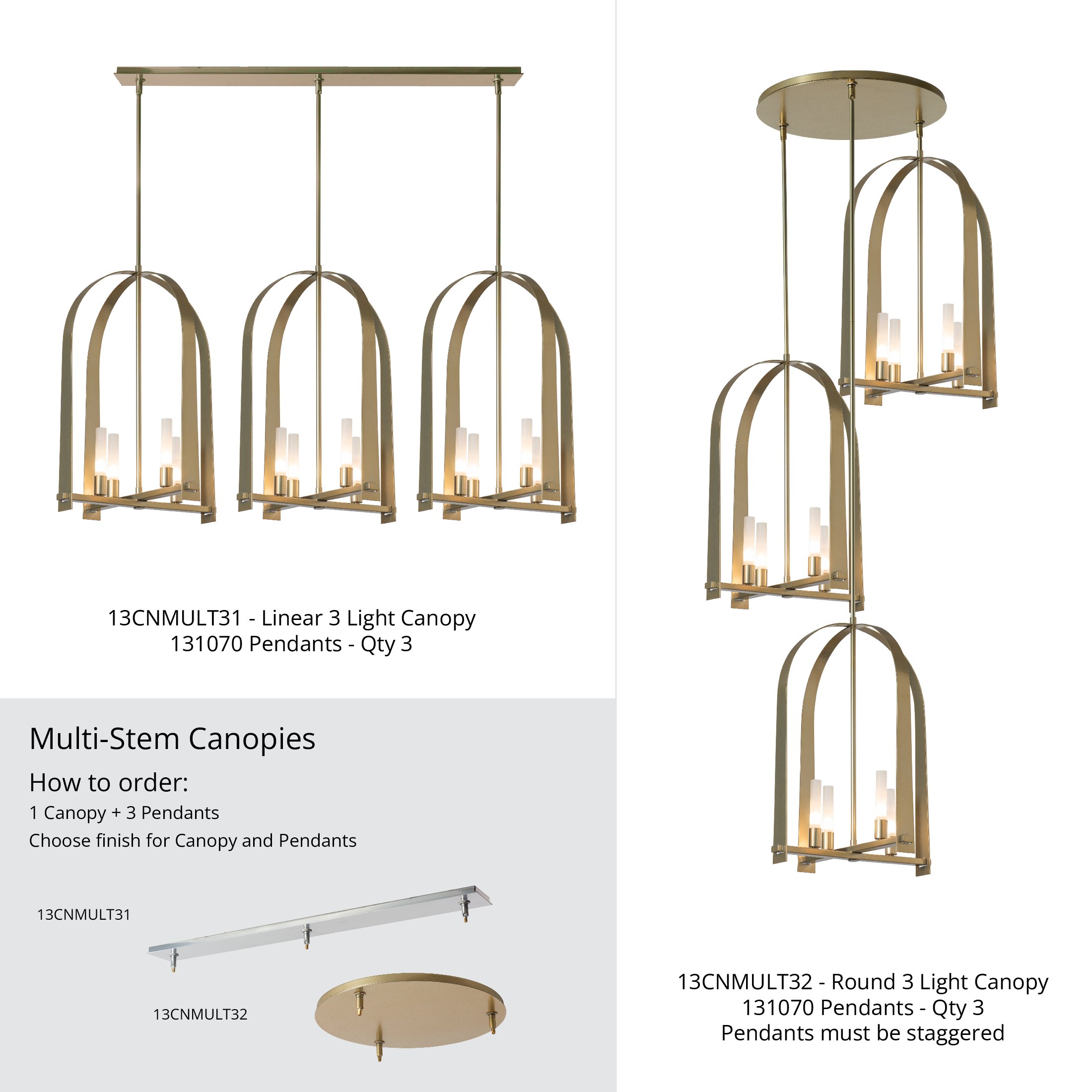 Triomphe 4-Light Pendant | by Hubbardton Forge | 131070