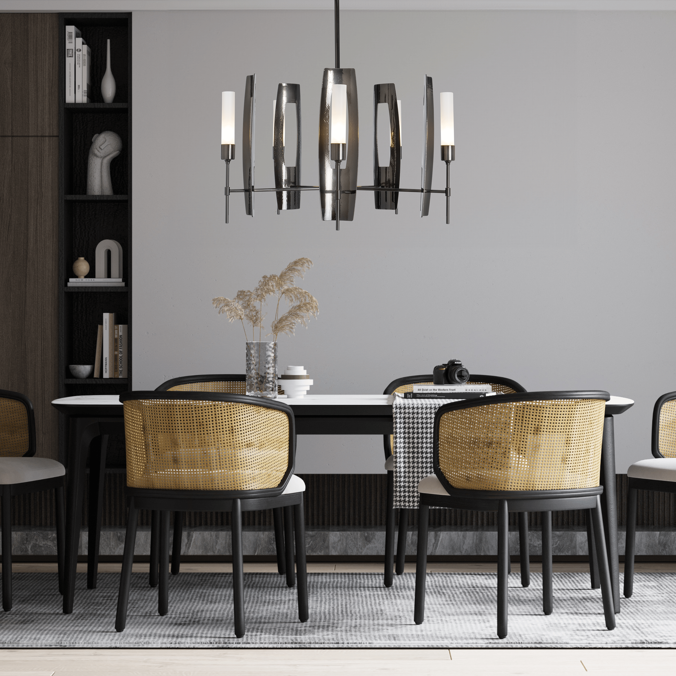 Haus Sputnik Clear Globe Chandelier in Aged Brass | 1832-AB