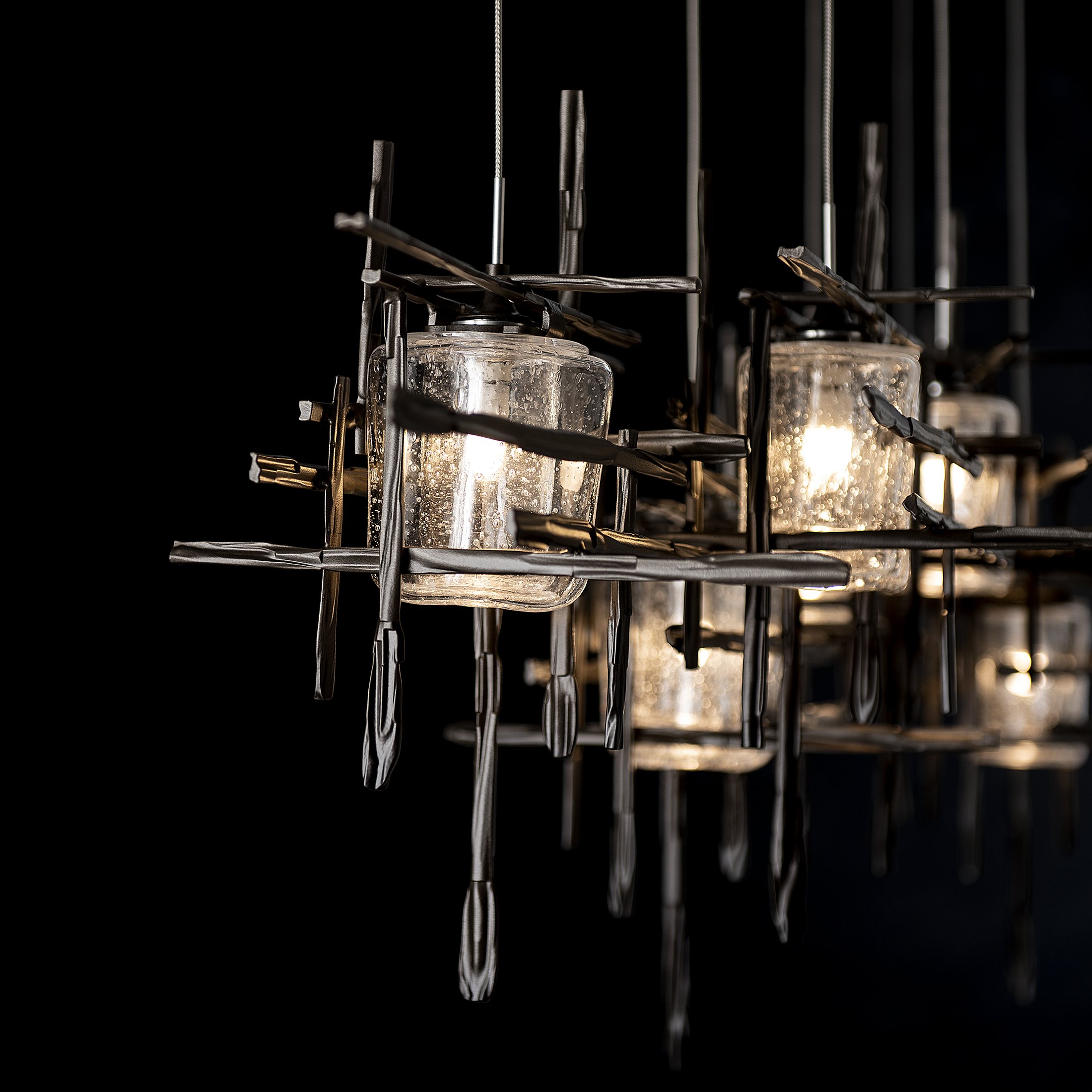 Tura 7-Light Seeded Glass Pendant | by Hubbardton Forge | 131095