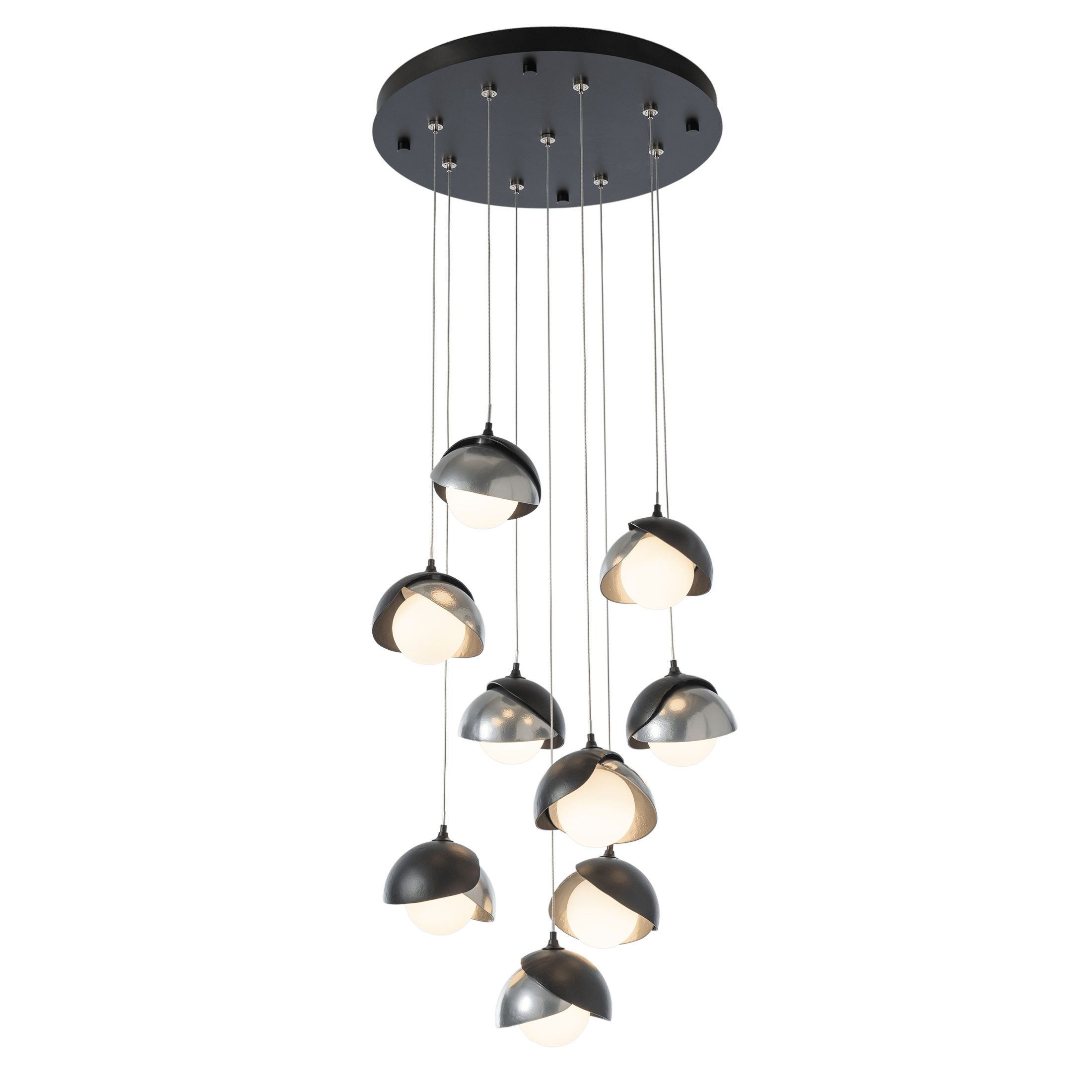 Brooklyn WorksポートLEDランタン　シルバー Brooklyn 9-Light Double Shade Pendant | by Hubbardton Forge | 131105