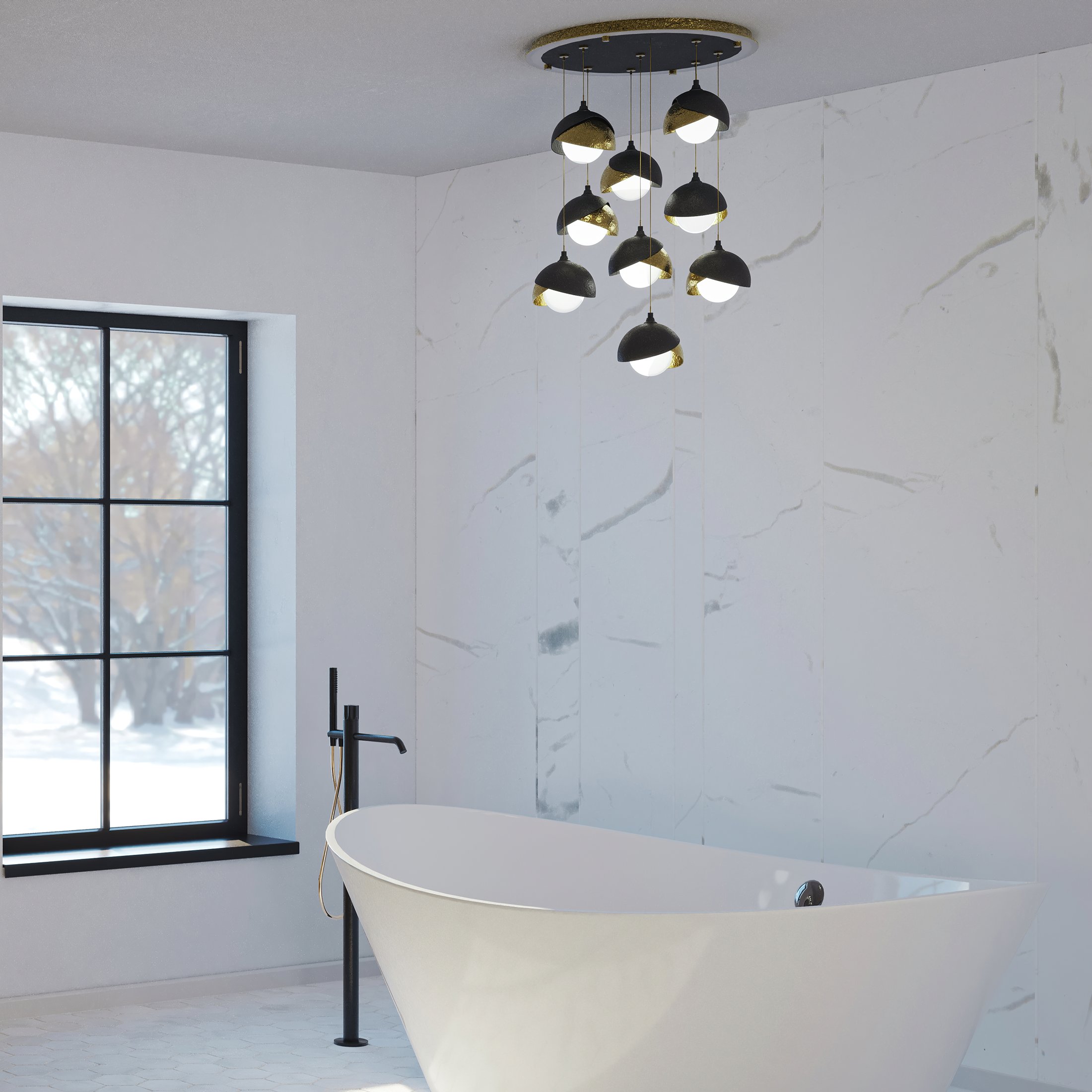 Brooklyn 9-Light Double Shade Pendant | by Hubbardton Forge | 131105