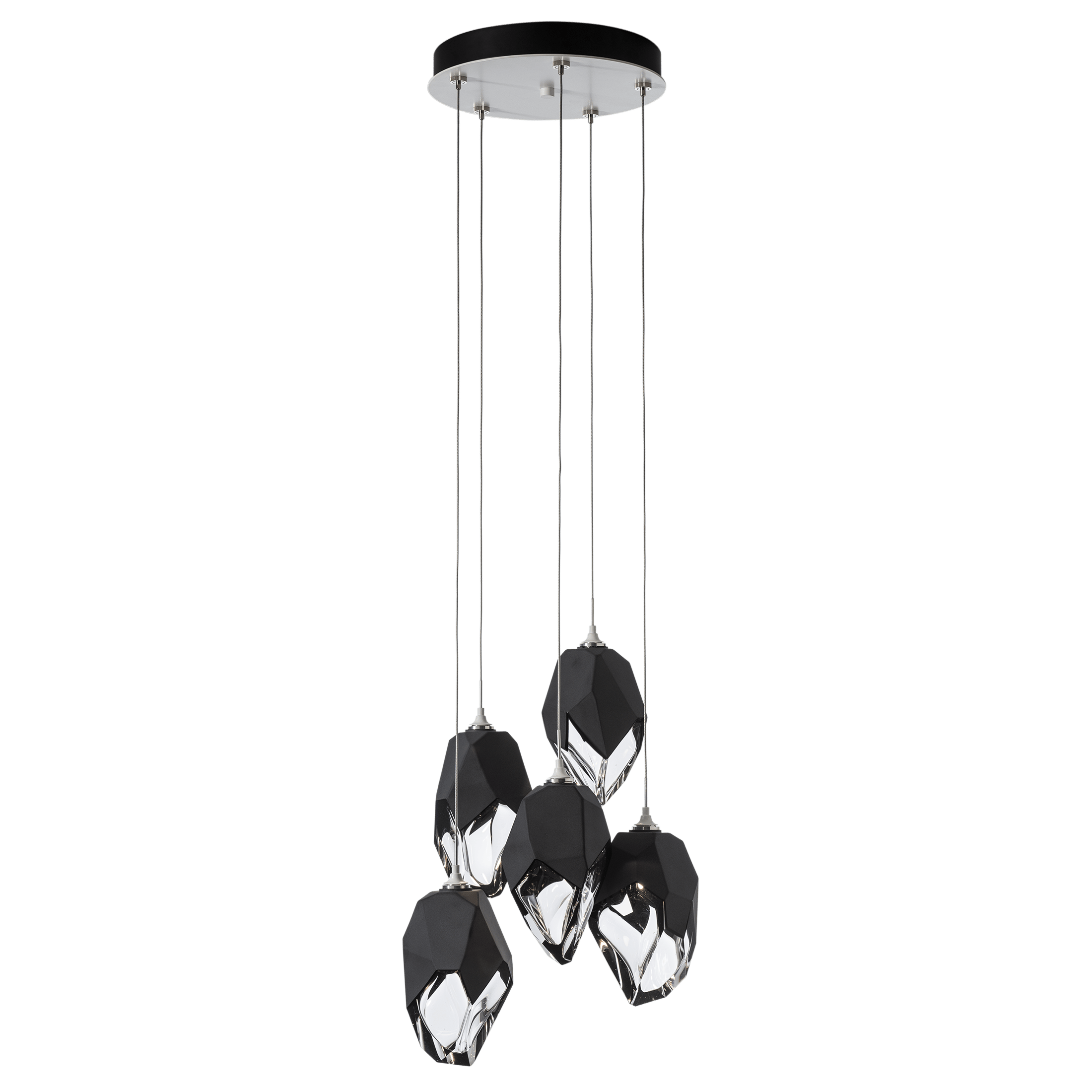 Black pendant light with crystals top