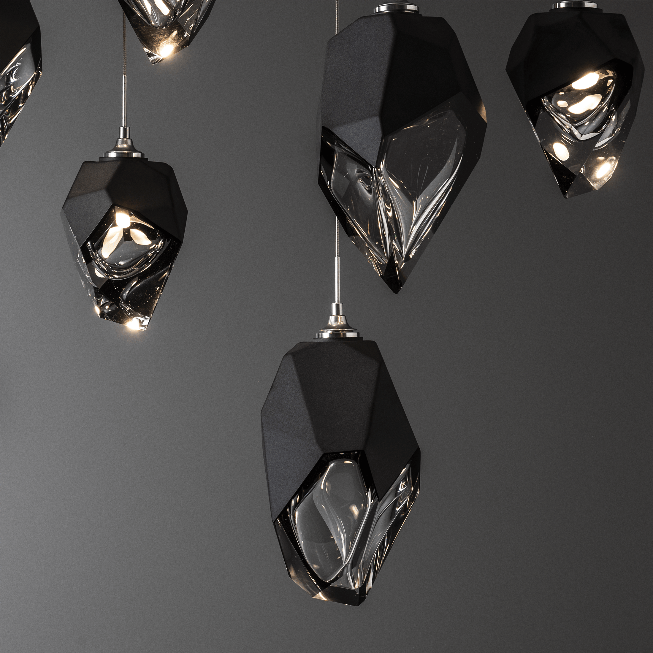 Chrysalis 10-Light Mixed Crystal Pendant | by Hubbardton Forge