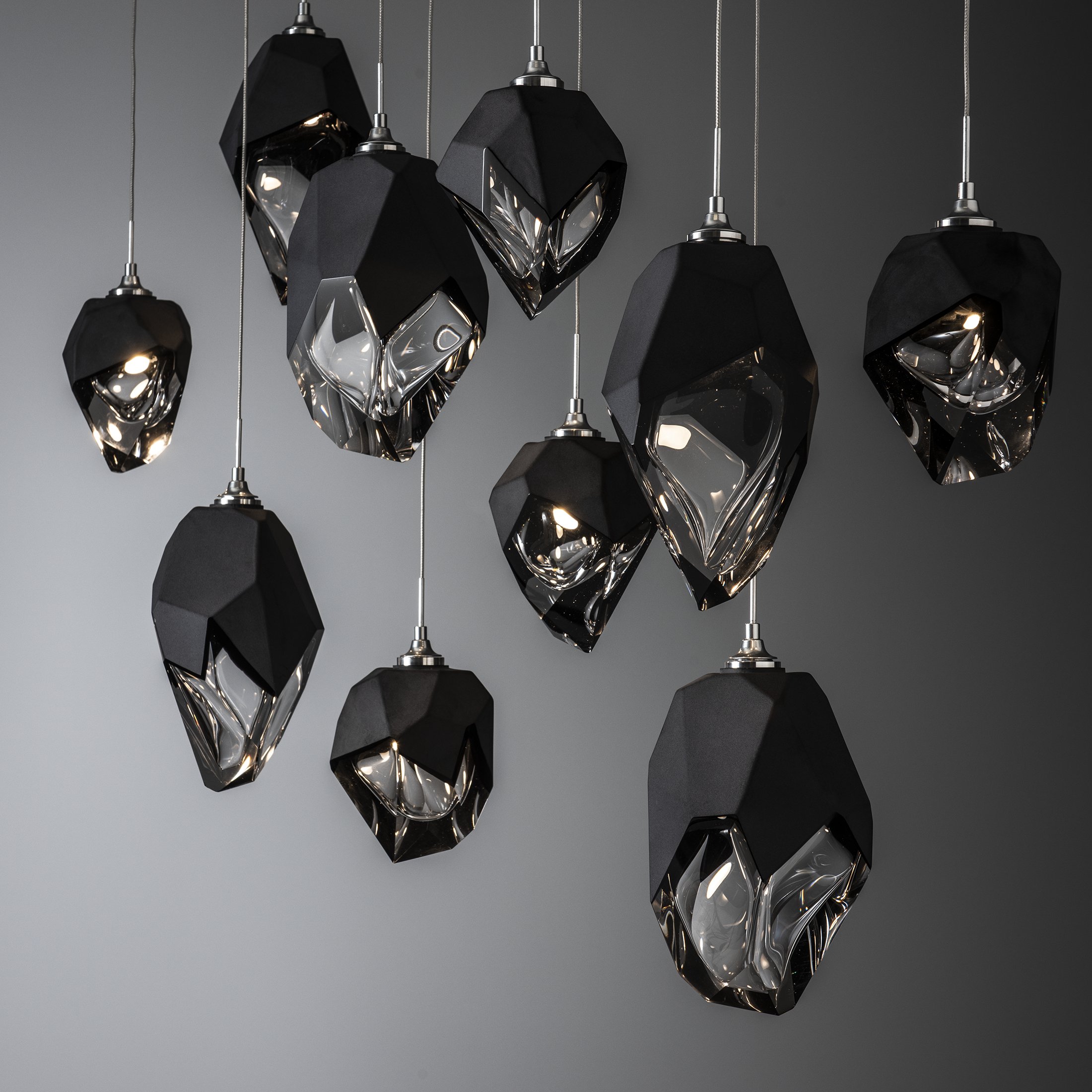 Chrysalis 10-Light Mixed Crystal Pendant | by Hubbardton Forge