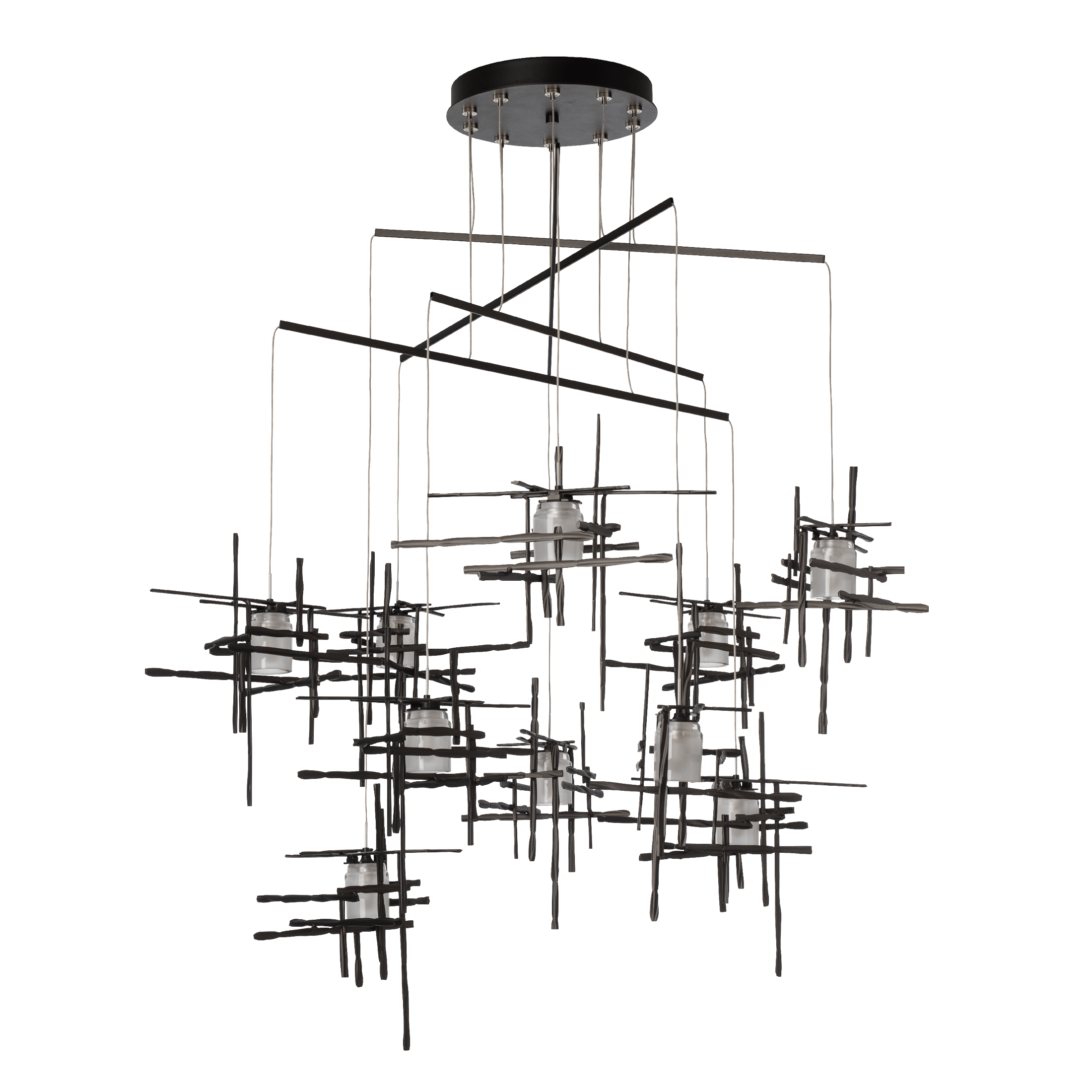 Tura 10-Light Frosted Glass Mobile Pendant | by Hubbardton Forge