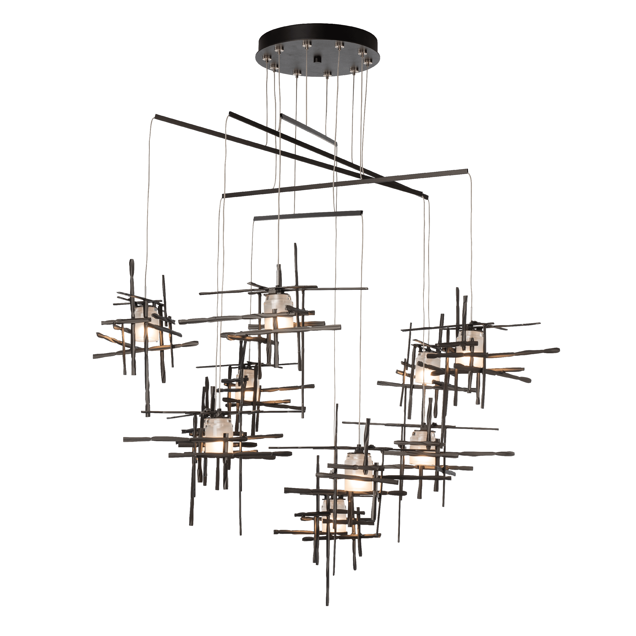 Tura 10-Light Frosted Glass Mobile Pendant | by Hubbardton Forge