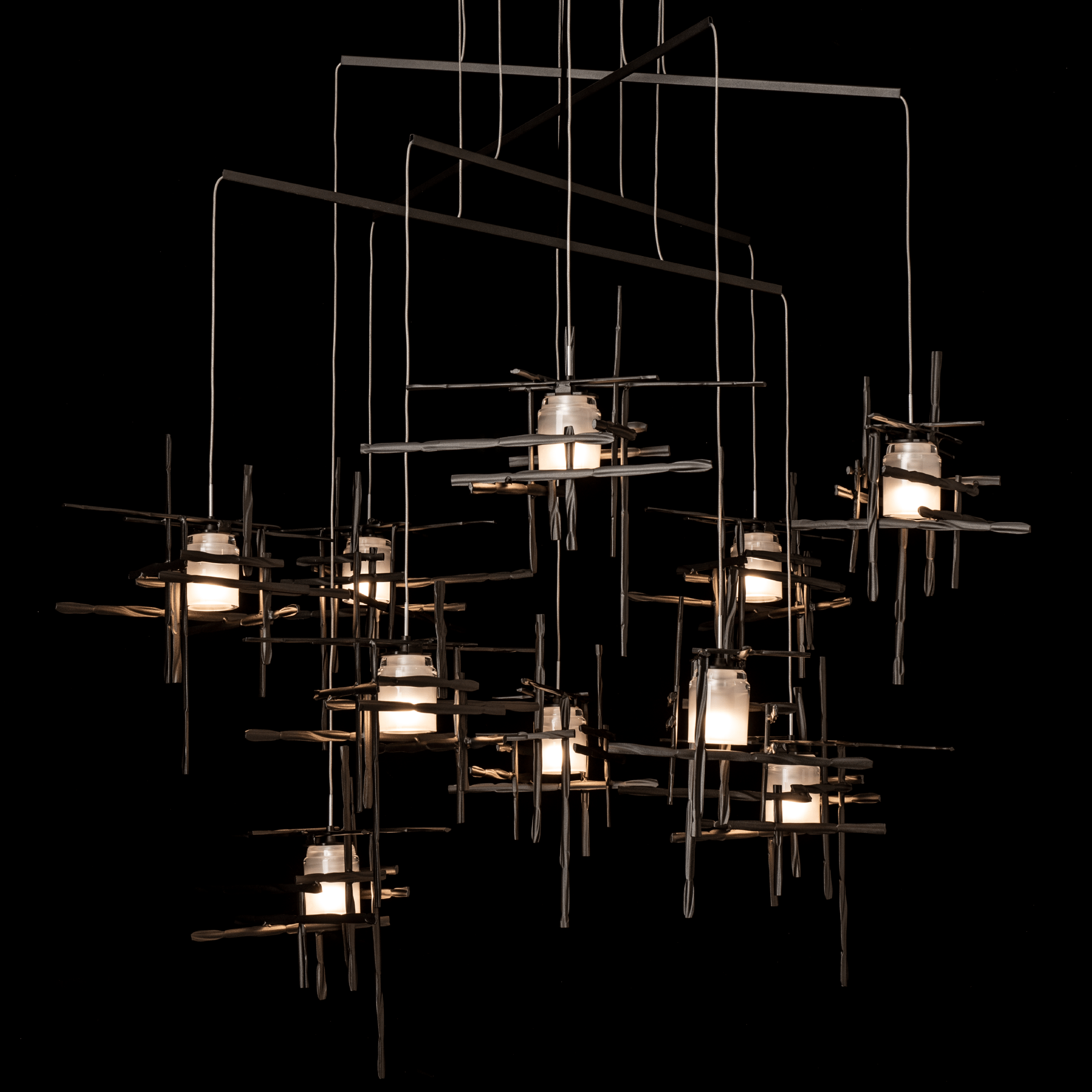 Tura 10-Light Frosted Glass Mobile Pendant | by Hubbardton Forge