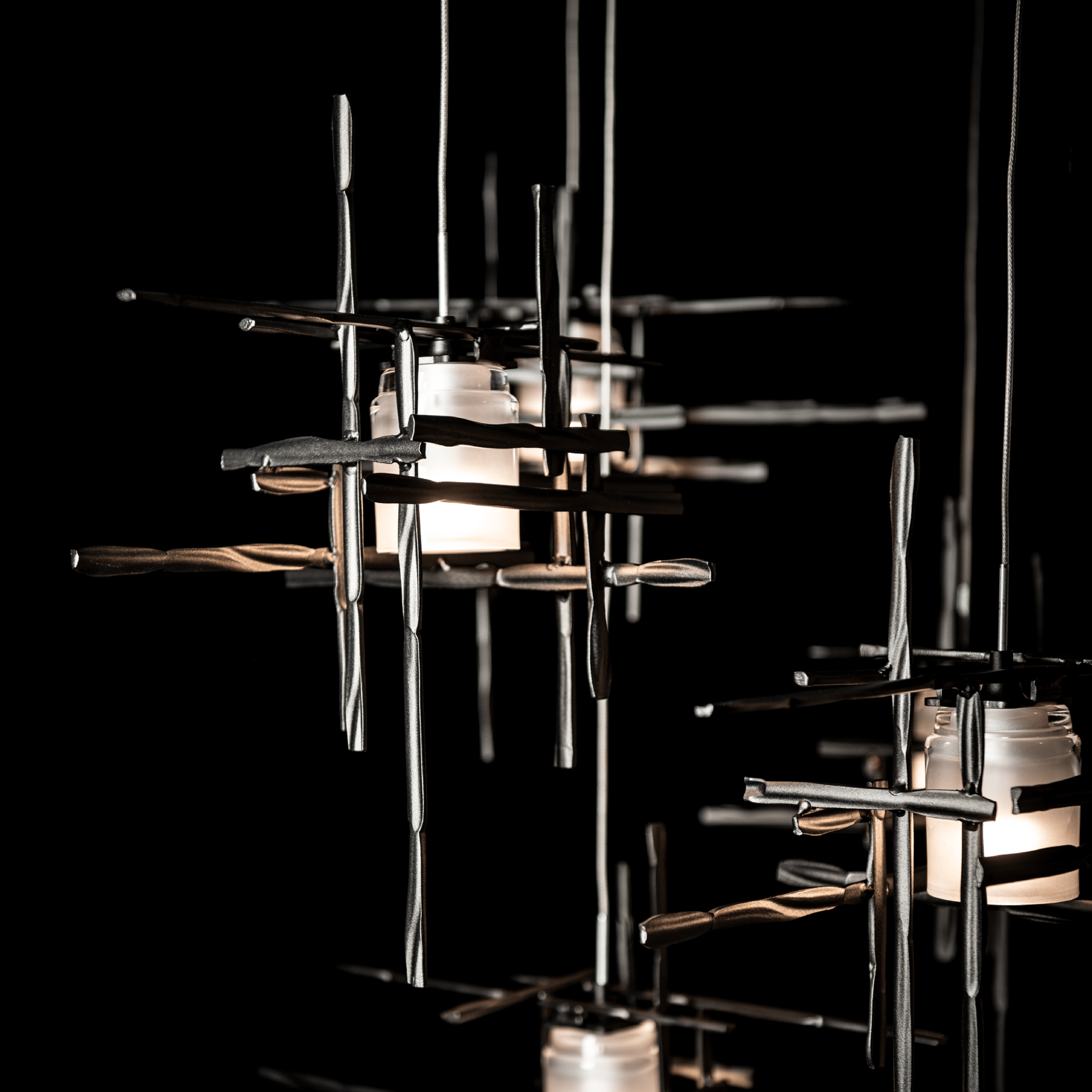 Tura 10-Light Frosted Glass Mobile Pendant | by Hubbardton Forge