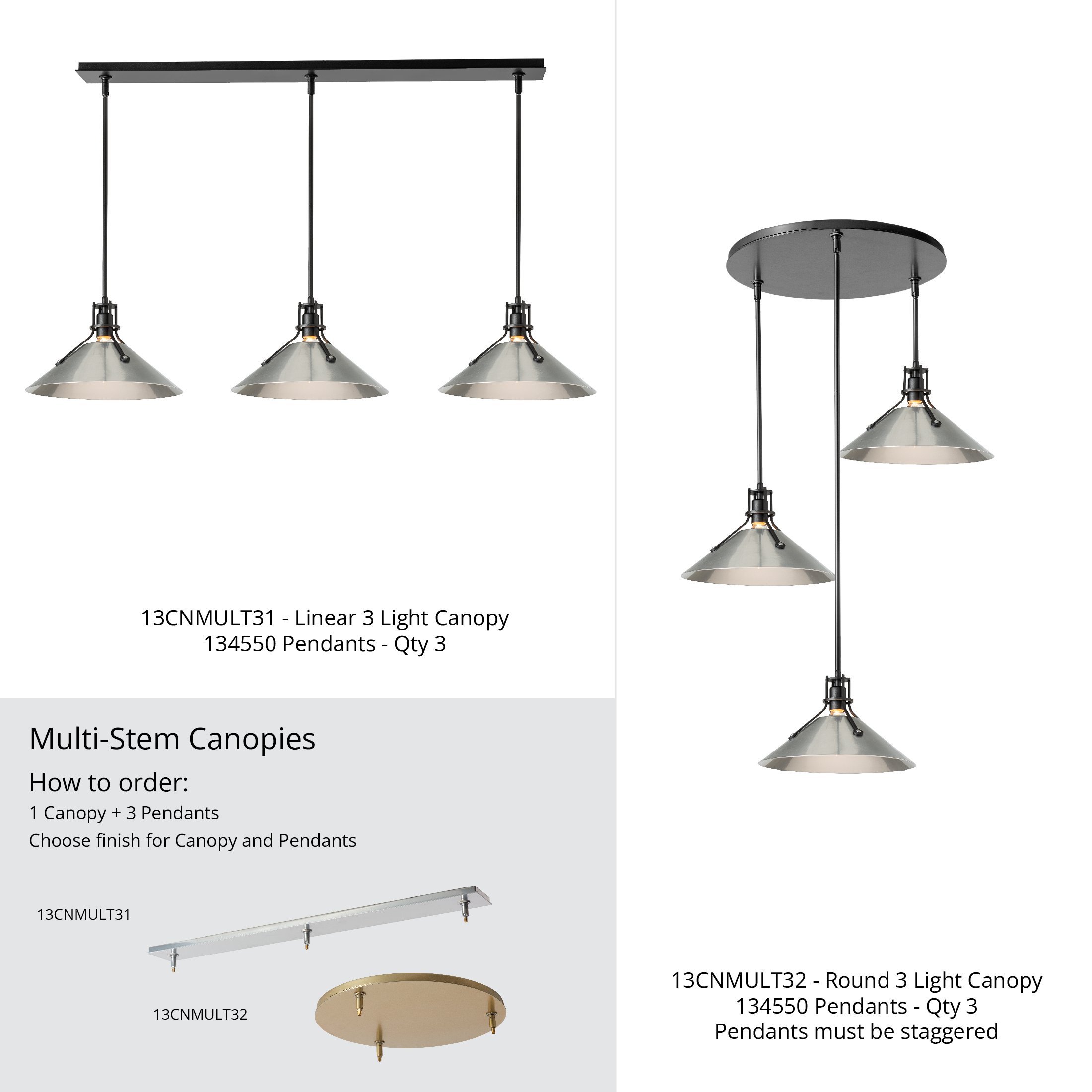 Henry Medium Steel Shade Pendant | by Hubbardton Forge | 134550
