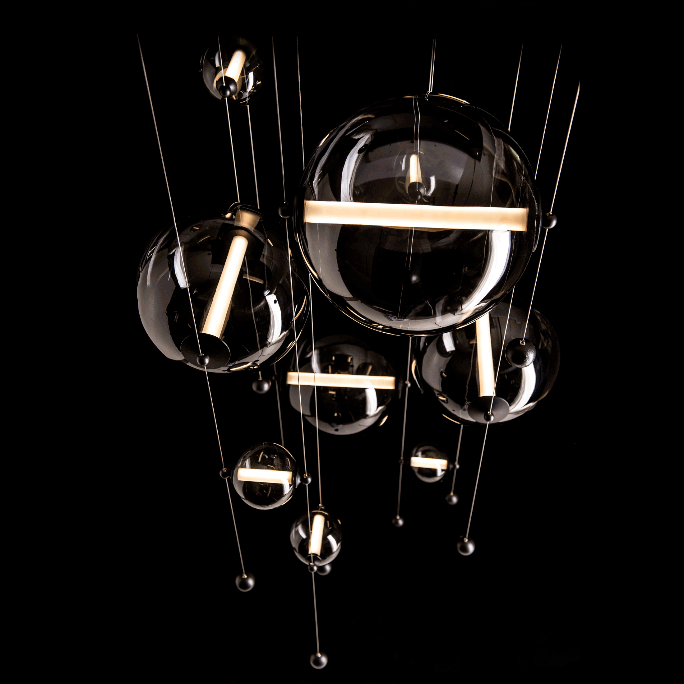 Abacus 10-Light Square LED Pendant | by Hubbardton Forge