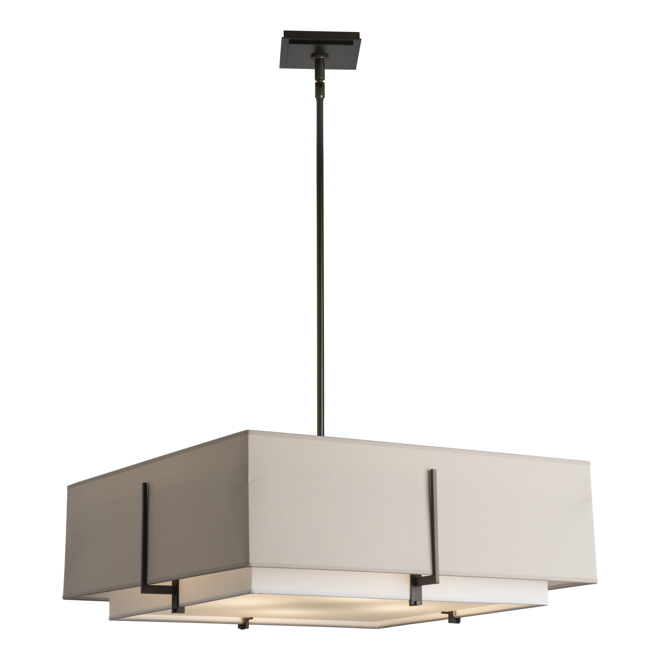 Exos Square Large Double Shade Pendant | by Hubbardton Forge | 139635