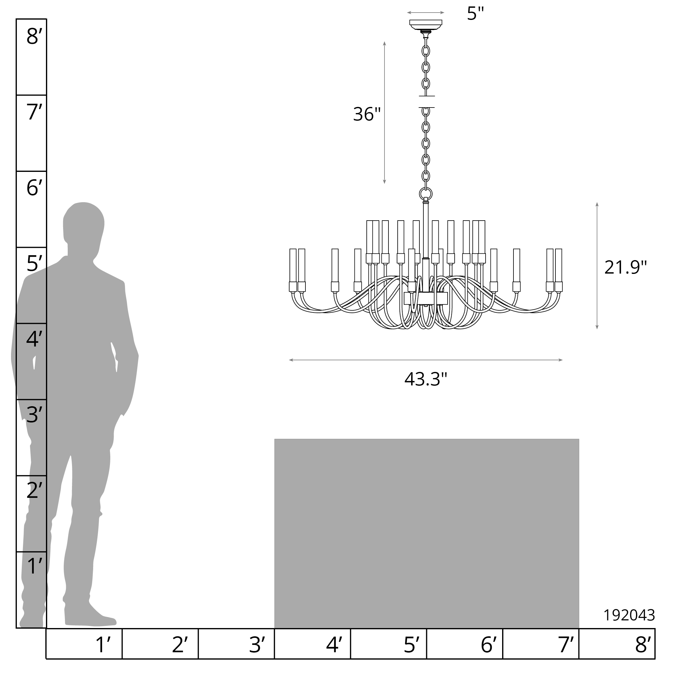 chandelierデスク UHP2070 Modern Industrial Chandelier, 19-5/8