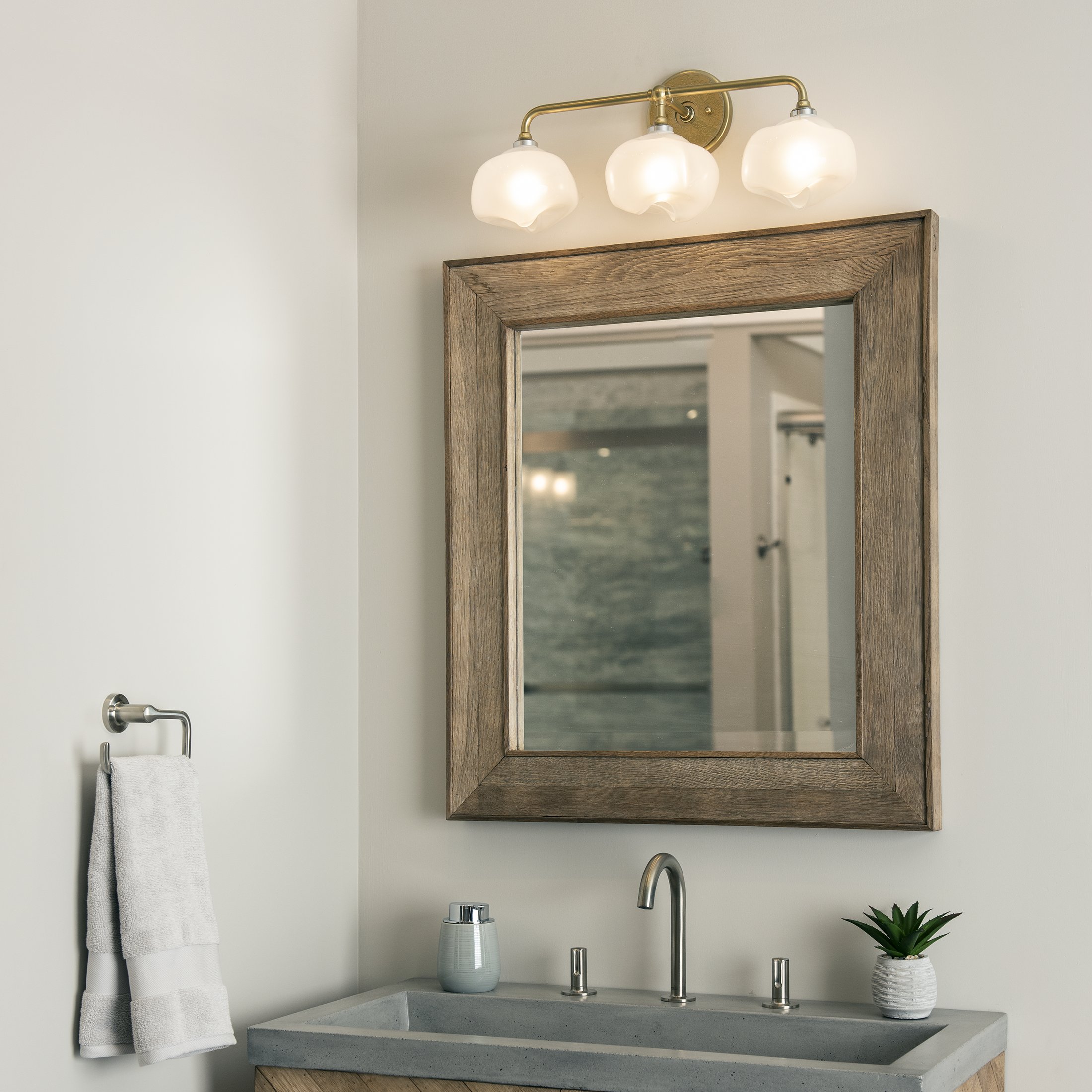 Ume 3 Light Curved Arm Bath Sconce Hubbardton Forge