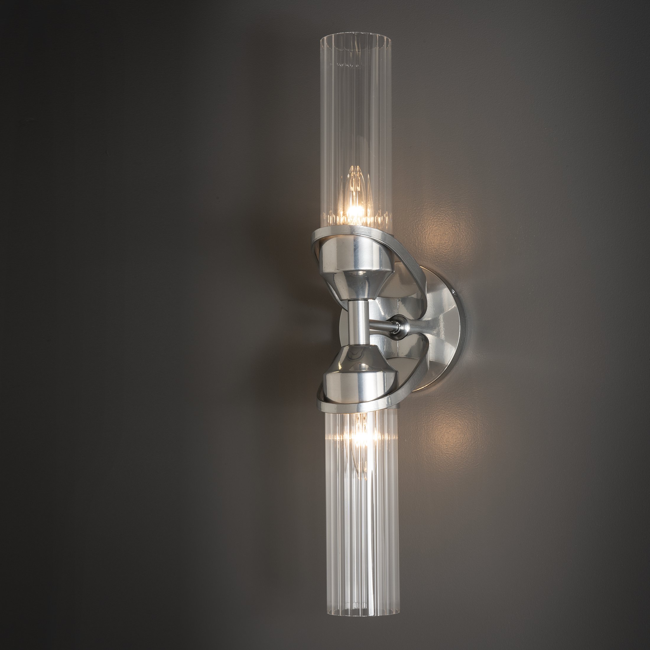 Double bullet sales glass wall sconce