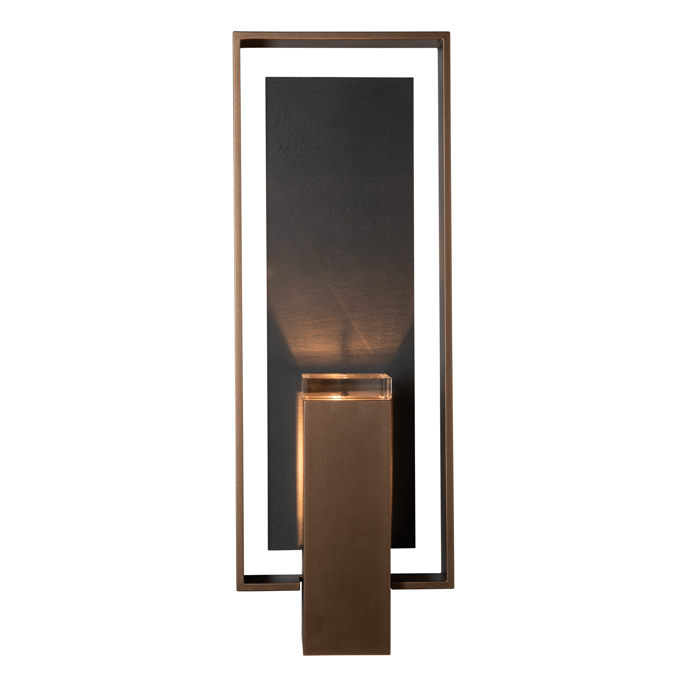 Hideオーダー品・ブラック＆ゴールド3・ディスプレーBOX・照明付 Shadow Box Large w/Slate Outdoor Sconce | by Hubbardton Forge | 302604