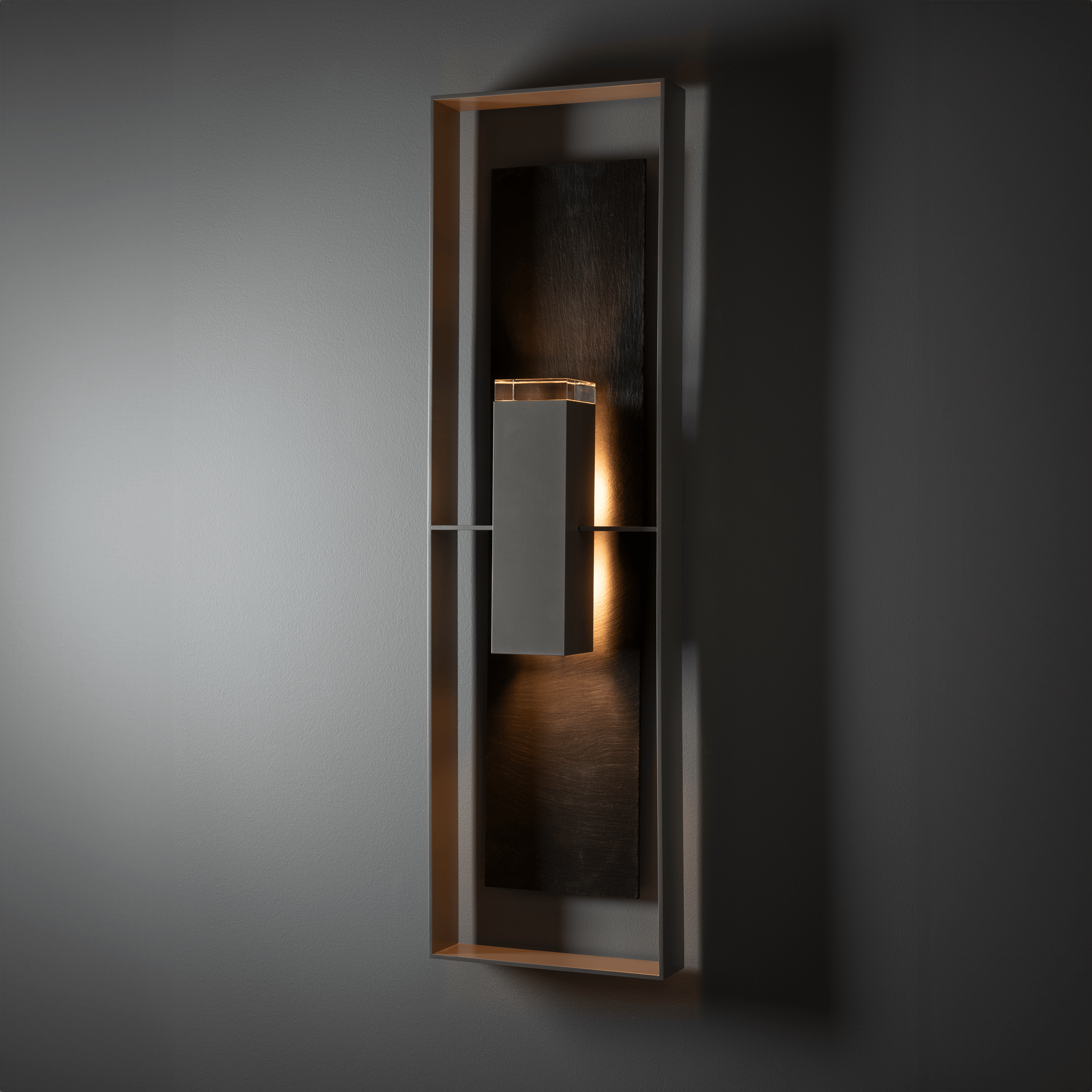 Shadow Box Extra Tall w/Slate Outdoor Sconce | by Hubbardton
