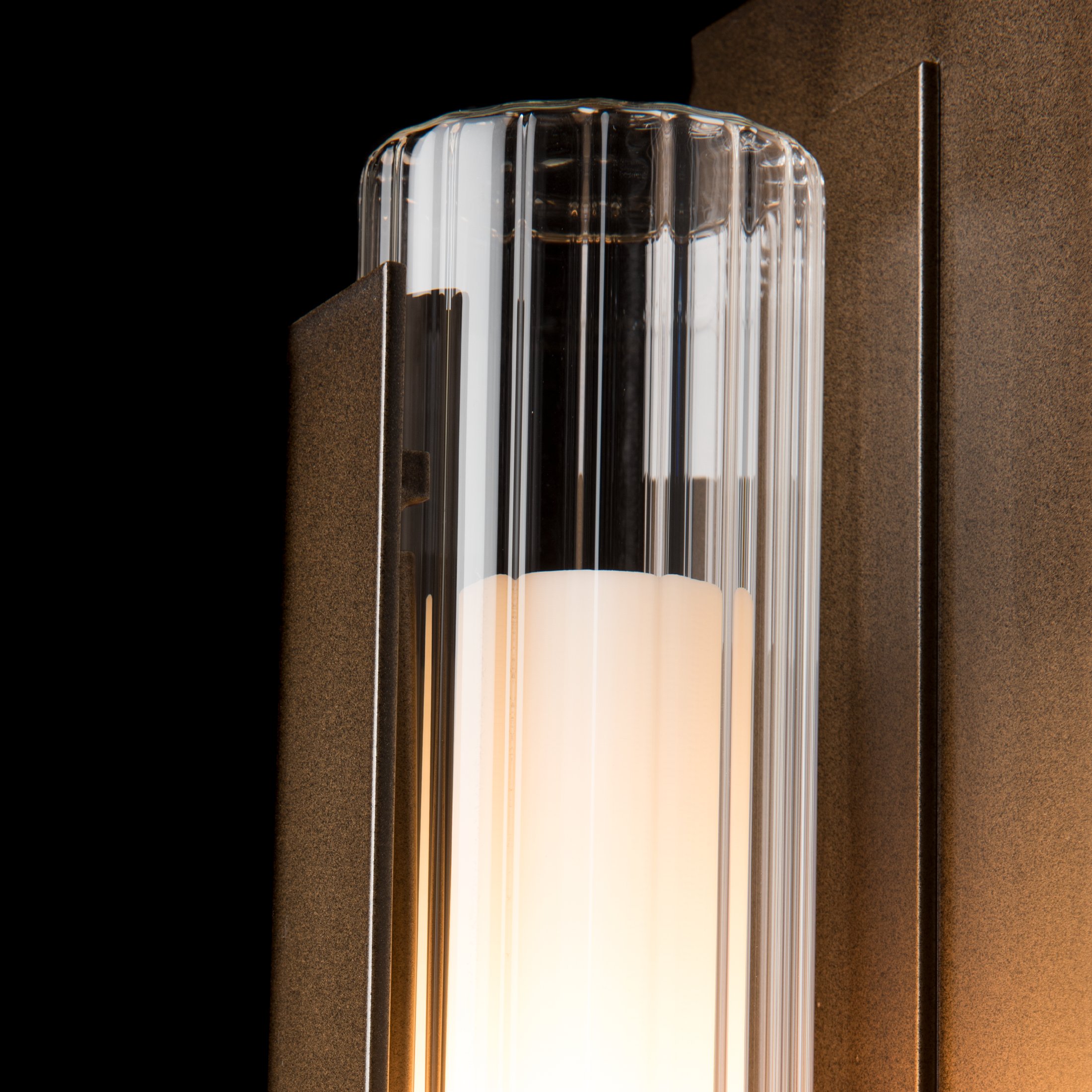 Fluted glass wall sconce on sale