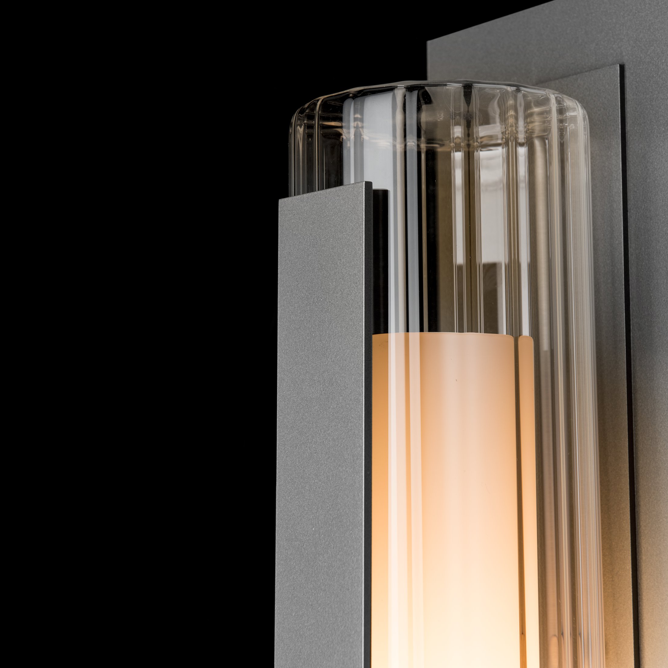 Hubbardton Forge Vertical Bar Fluted Glass Outdoor Sconce