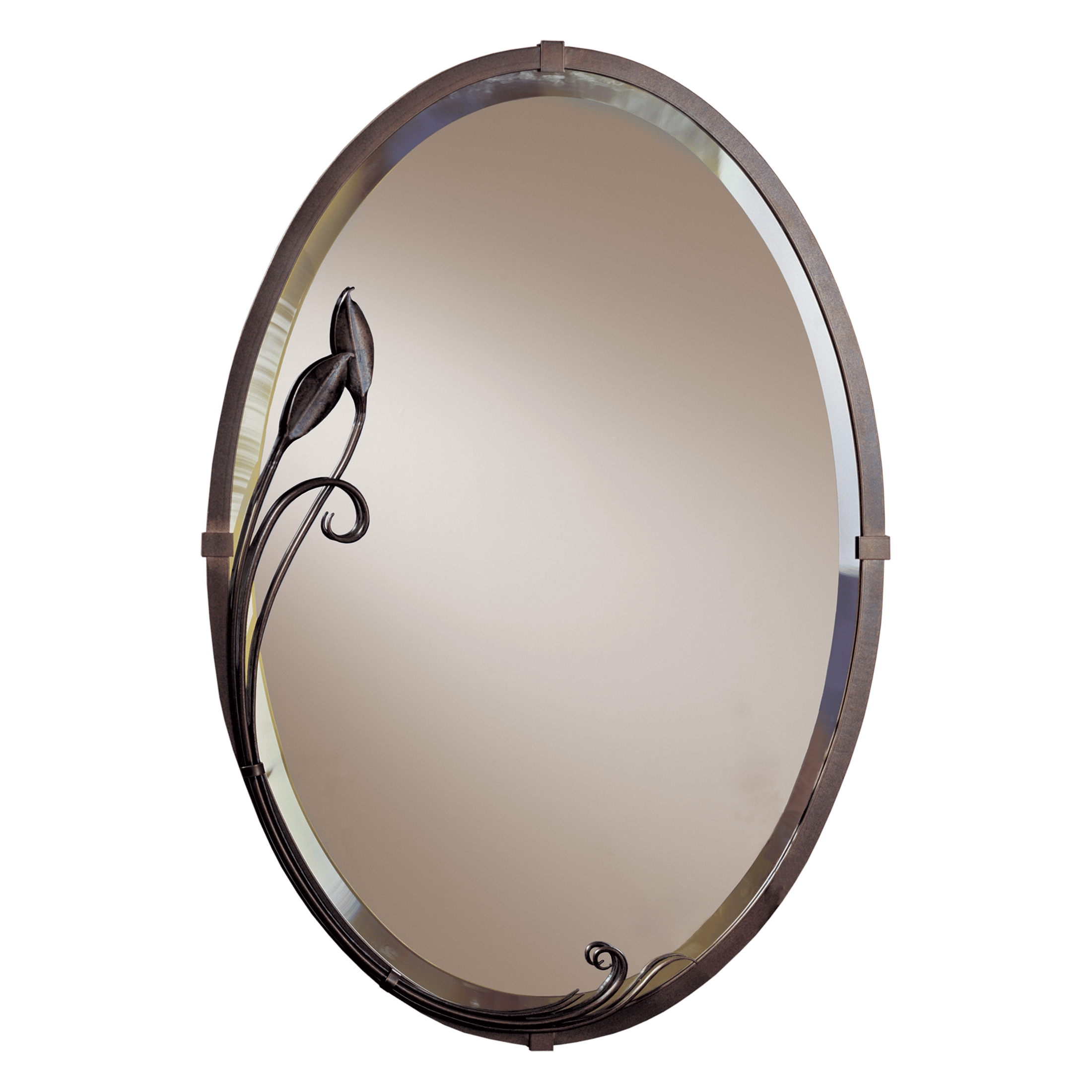 Beveled Oval Mirror with Leaf | by Hubbardton Forge | 710014