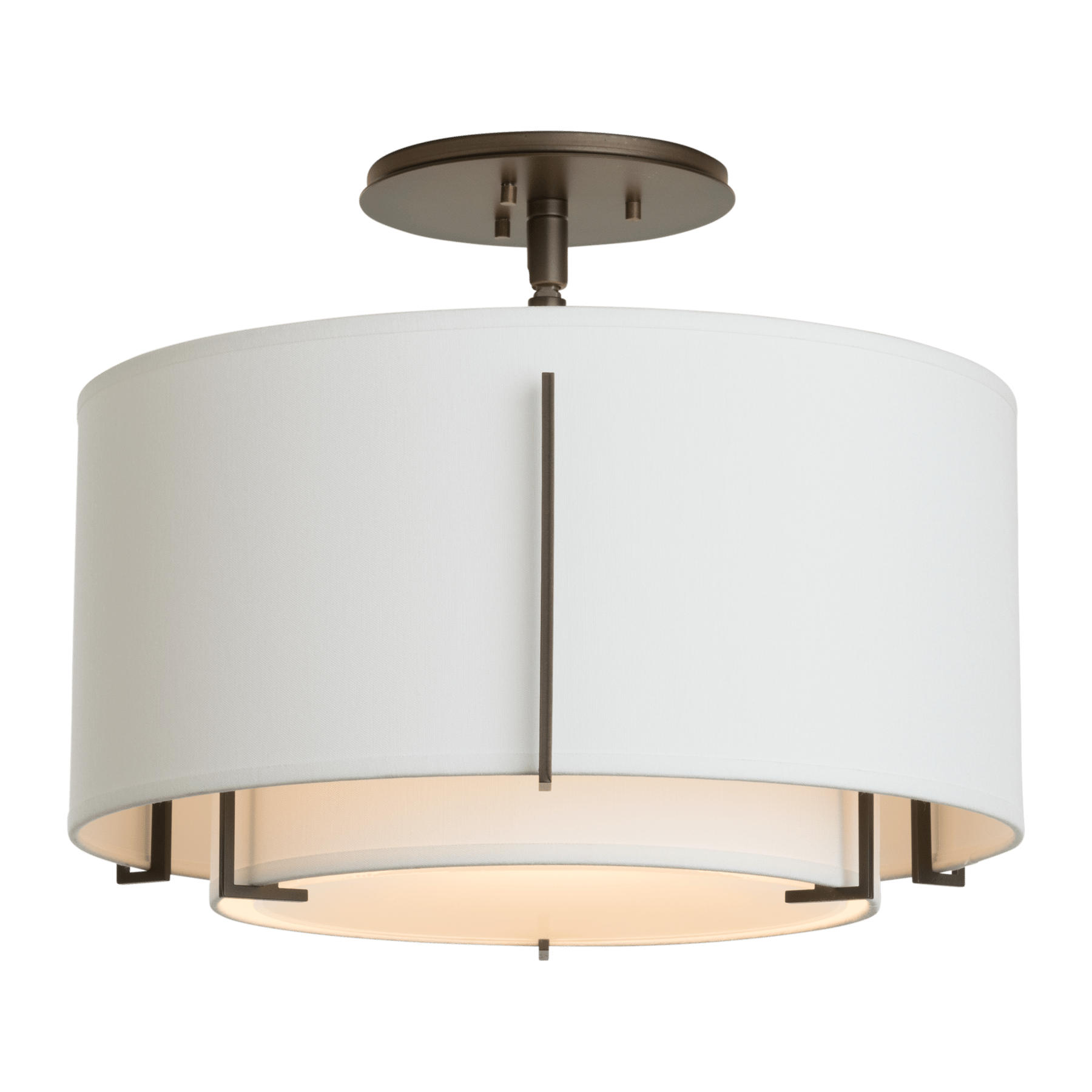 Exos Small Double Shade Semi-Flush | by Hubbardton Forge | 126501