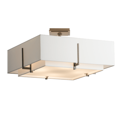 Exos Square Large Double Shade Semi-Flush | by Hubbardton Forge Exos Square Large Double Shade Semi-Flush | by Hubbardton Forge