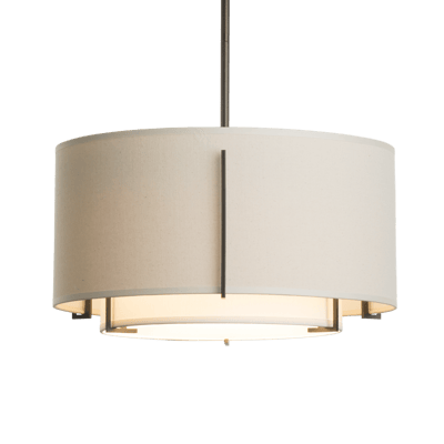 Exos Small Double Shade Semi-Flush | by Hubbardton Forge | 126501